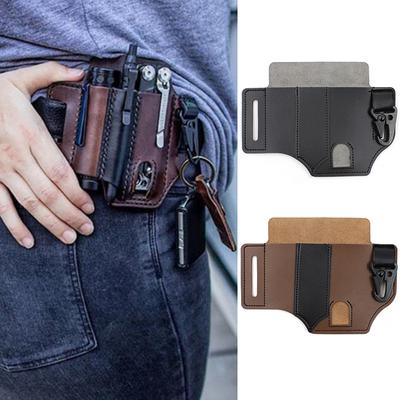 PU-Leder Multitool EDC Tasche Schlüsselanhänger Gürtel Taschenlampe Outdoor Werkzeugtasche