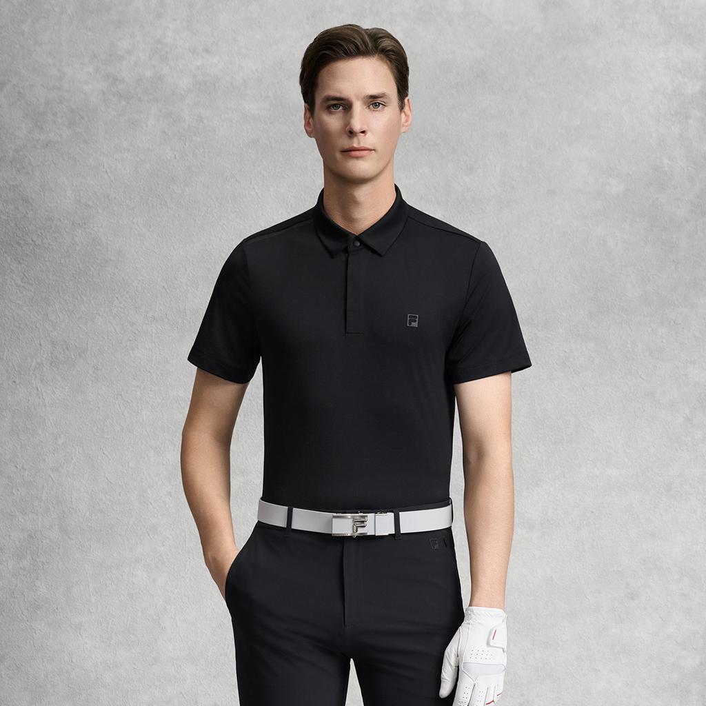 FILA Golf Series Simple Comfortable Cool Touch Polo Shirt Men tops Deep-Black A11M625138FBK