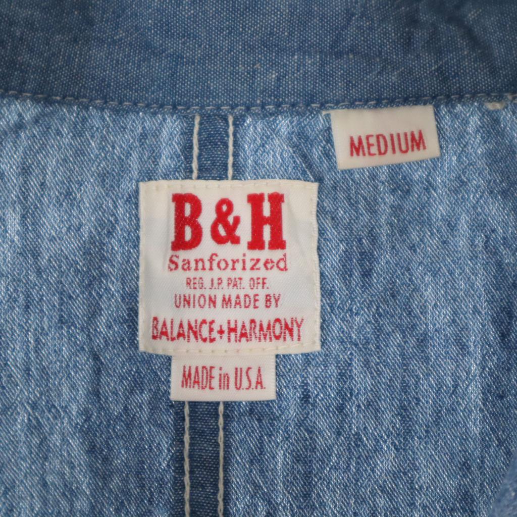 BALANCE + HARMONY Made In USA Long Sleeve Coverall M Blue B&H Men's Used