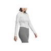 Adidas Aeroready Slim Long Sleeve Top Quick-Drying Hollow Sports Casual Fitted T-Shirt Women Tops Light-Gray JJ1085