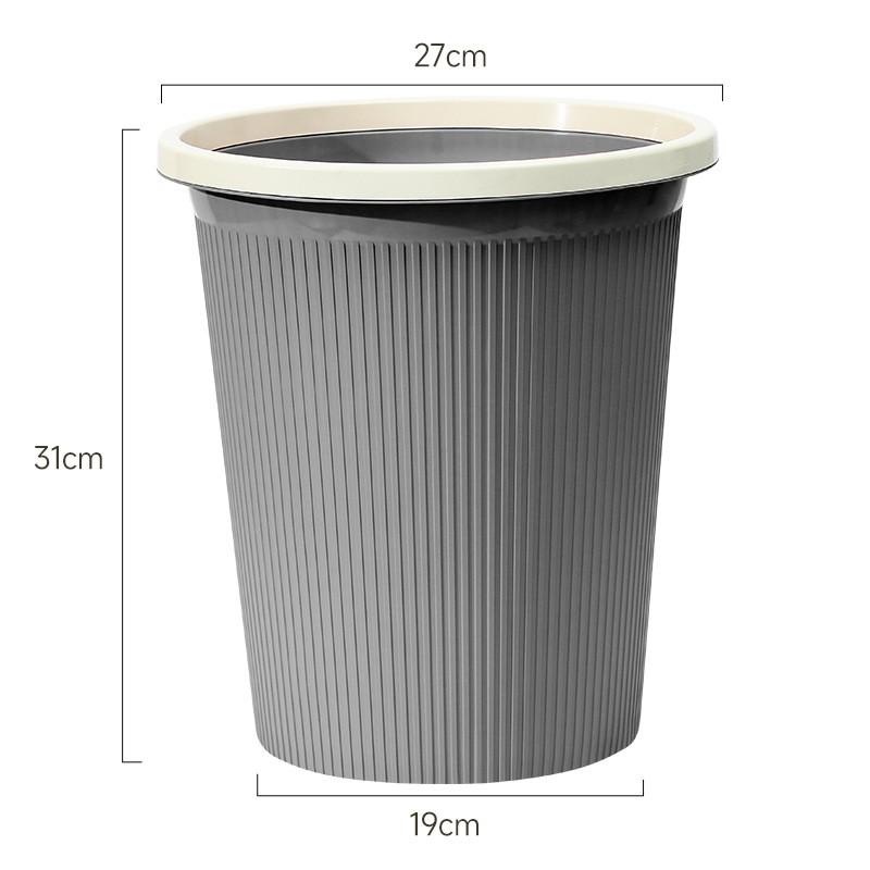 Large Capacity Plastic Trash Can Home Kitchen Living Room Bedroom Bathroom Office Use Round Shape