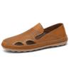 Fashion Outdoor Sandals for Men Summer Slip on Shoes Microfiber Leather Male Casual Shoes Hollow Out Loafers Breathable Driving Footwear