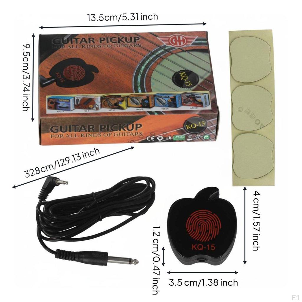 Acoustic Guitar Pickup NoHole Installation Sound Transducer Mic for Live Performance,