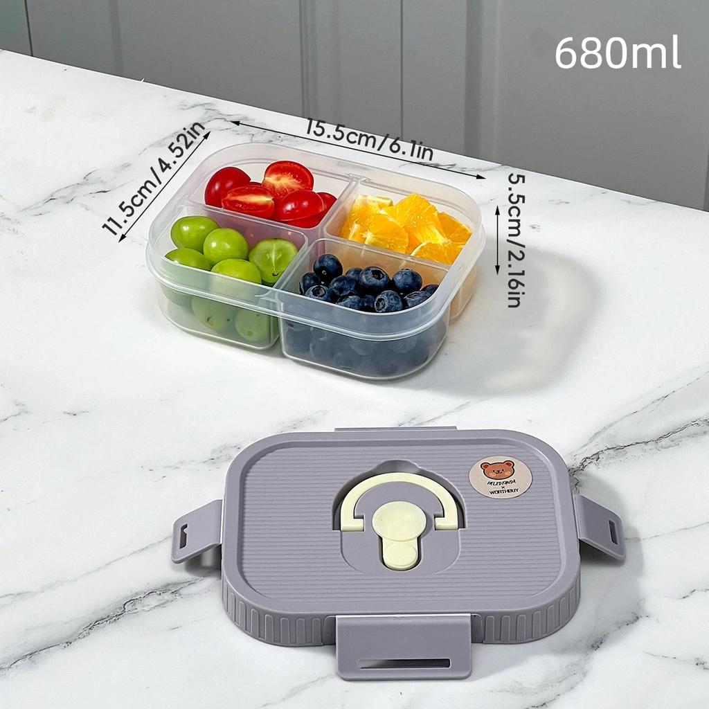 Reusable Plastic Bento Lunch Box For Kids Student With Compartment Portable Leak Proof Fruit Salad Food Container Microwave Safe