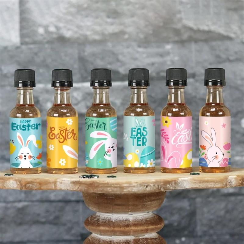 6pcs Easters Sticker Set for Kids and Toddlers Waterproof Cup Wraps Accessories Colorful Handmade Water Bottle Labels