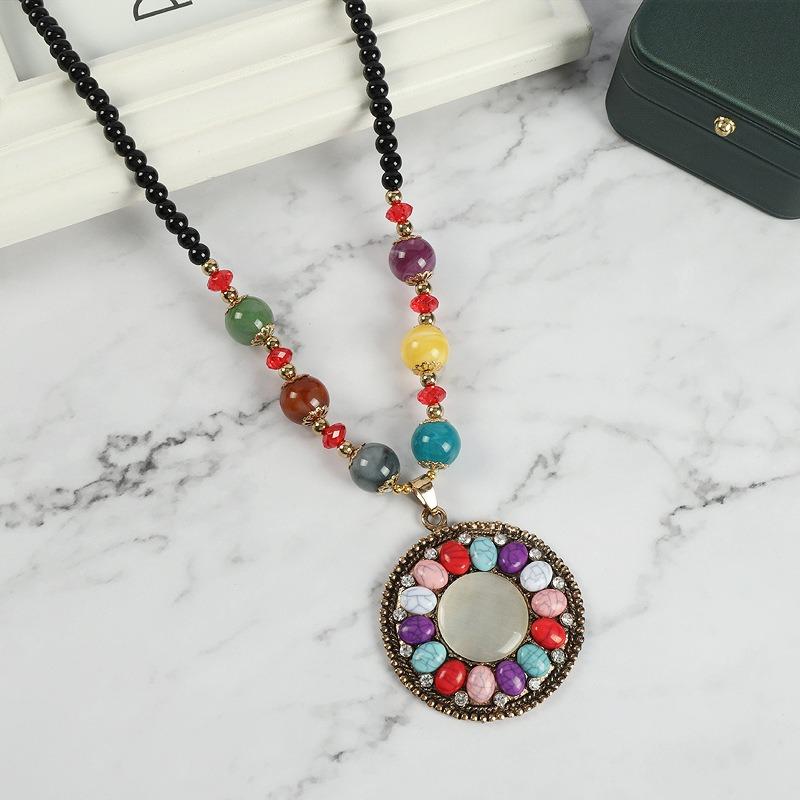 BLINGBAY damski naszyjnik moda retro styl etniczny prosty długi łańcuszek do swetra wszechstronna biżuteria na prezent