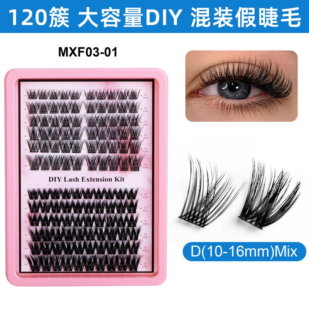 Segmented Eyelash Set, Thick False Eyelashes Three-Dimensional Diy Hot Melt Multi-Hair Grafted Eyelashes Fd Set