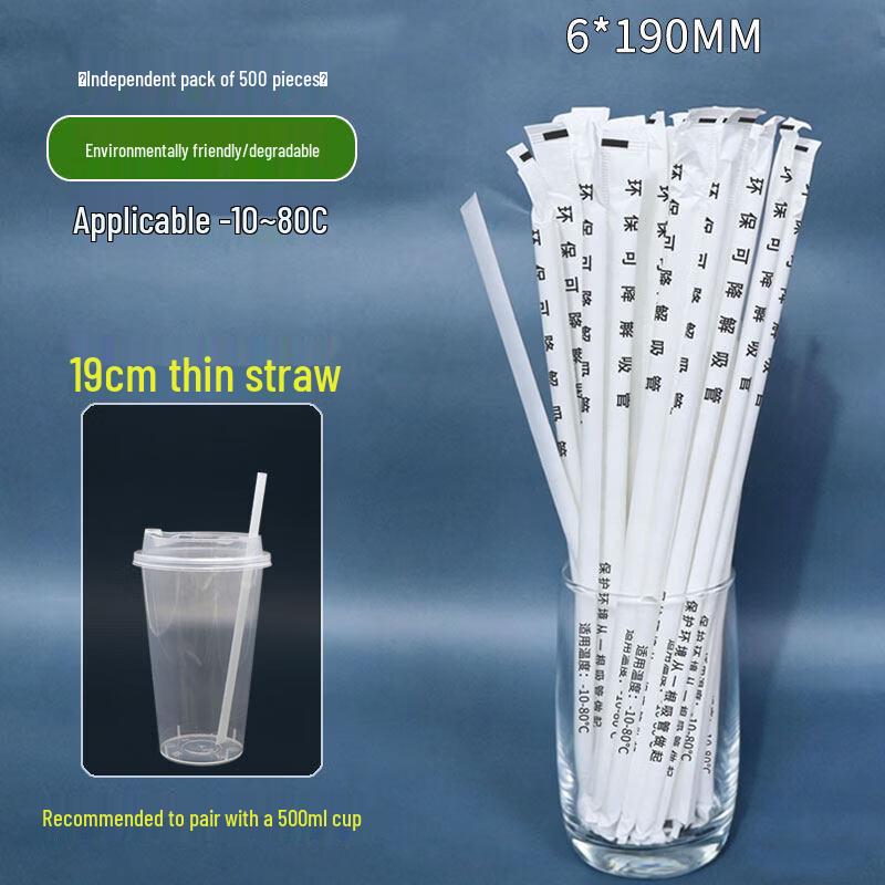Ruhan 19cm Disposable Degradable Straws