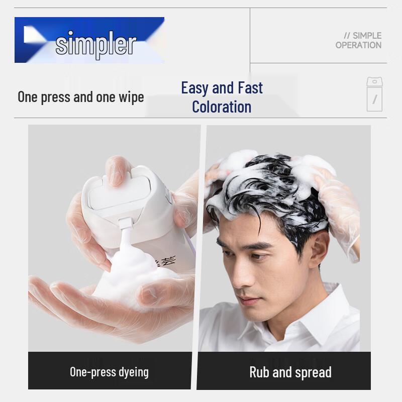 Yisiyun Men's Natural Black Bubble Hair Dye