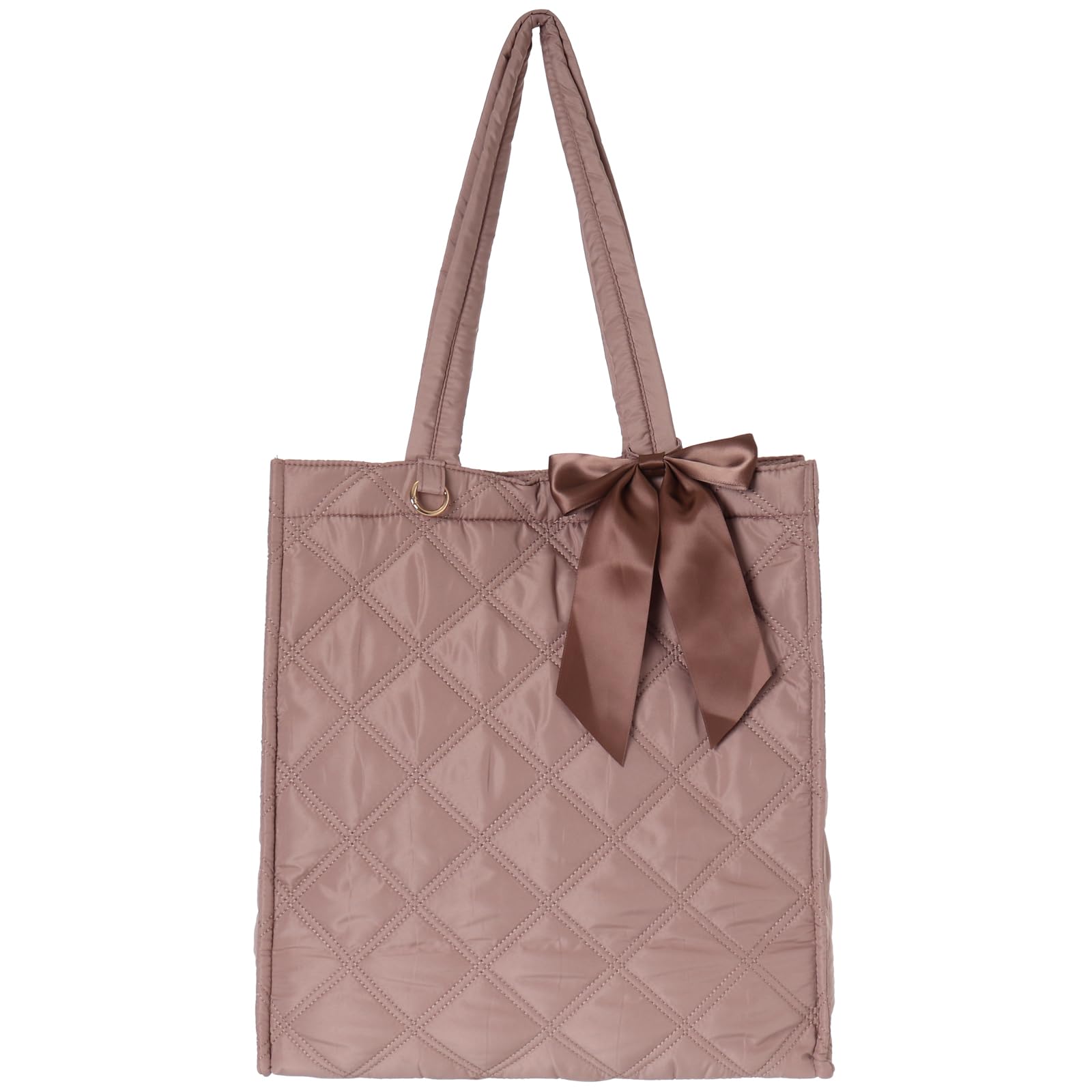 

Ocel Mineed by Oshi Square Ribbon Tote Bag with Carabiner (Brown)