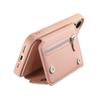For iPhone 17 Pro Case D-Ring Holder Leather + PC + TPU Phone Cover with Wallet Kickstand