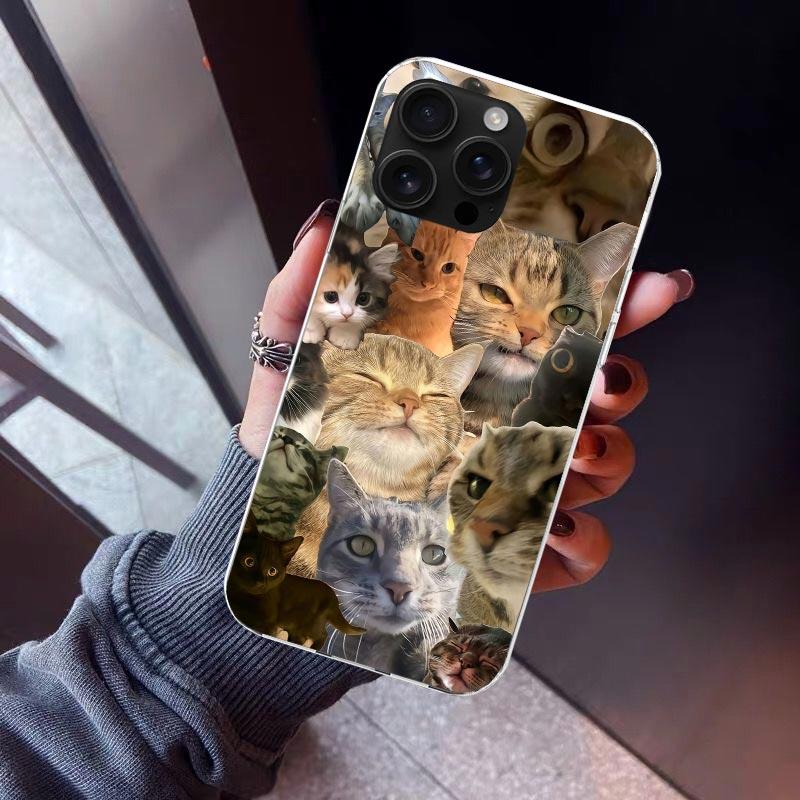 Crying Cat Memes Telefoonhoesje Voor iPhone 17 Air 16 15 Pro Max 14 Plus 13 Mini 12 11 Cover 7 8 SE Siliconen Hoesje Print Fundas 17 Ai