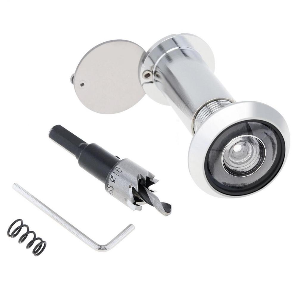 Zestaw wierteł do wizjera z litego mosiądzu 16 mm 200 stopni do otworów wizjera w drzwiach o średnicy od 1,57 do 2,56 cala, do soczewek szklanych HD, do drzwi z wizjerem