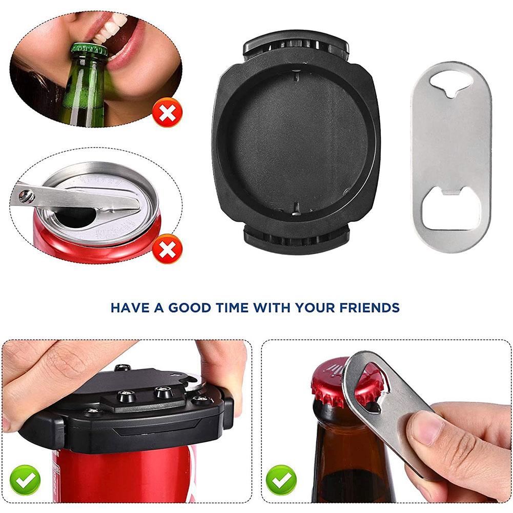 2 In 1 Can Top Remover Manual Beer Can Opener Stainless Steel Corkscrew Beer Soda Bottle Opener Multi-Function Can Opening Tool