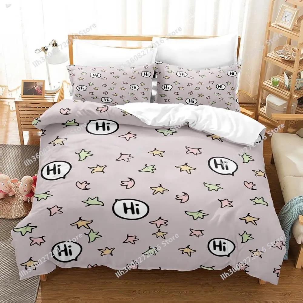 Tegneserie Maple Sengesett Enkel Twin Full Queen King Size Sengesett Voksen Barn Soverom Dynetrekk sett 3D-utskrift Anime Maple Leaves