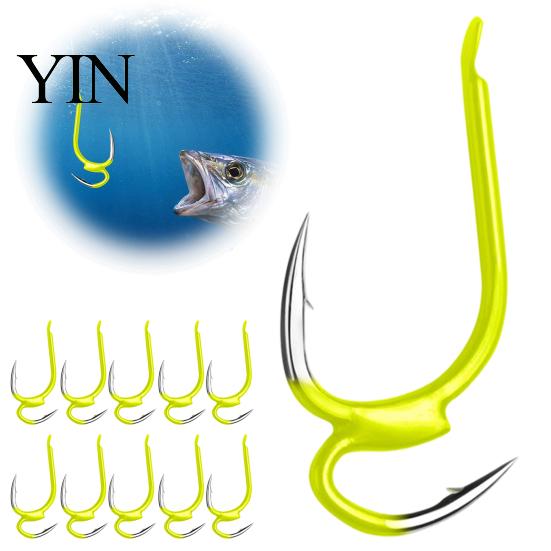 Metal Fishing Hook 10Pcs Classic Double Hooks, High Carbon Steel Hooks with Freshwater Barbs, Sharp Open Shank Anti-Escape for Saltwater Anti-rust