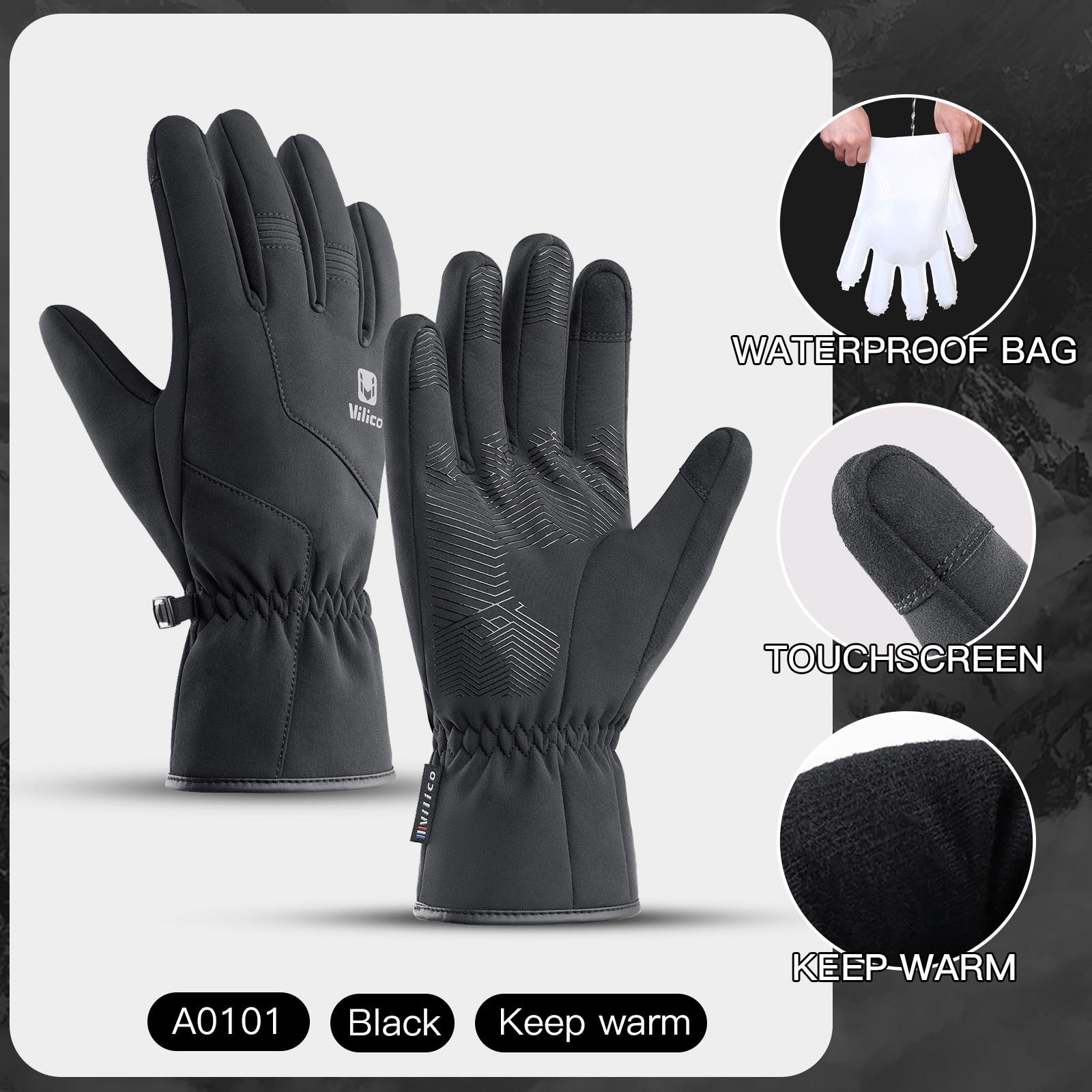 

Waterproof Winter Gloves Touchscreen Non-Slip Unisex Thickening Windproof Warm Cycling Cold Gloves Fashion Sports Skiing Gloves S