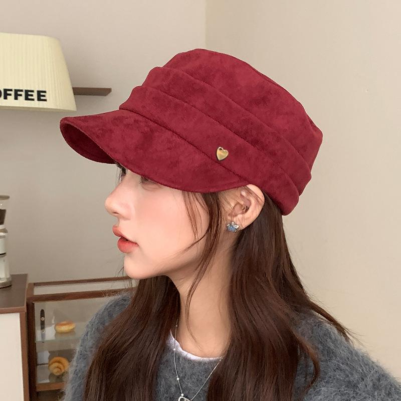 

Любовь Марк Плиссированный Замшевый Берет с Утиным Язычком Женский Зимний Литературный Ретро Конный Шляпа Подчеркивающая Лицо Маленькая Шляпа Гаврош M（56-58cm）