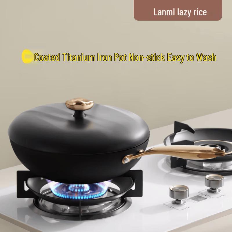 Lanmi 32cm Fine Iron Non-stick Wok
