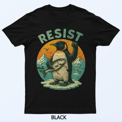 Tučňák Odolný Košile Grafická Vintage Arktický Protest Tričko