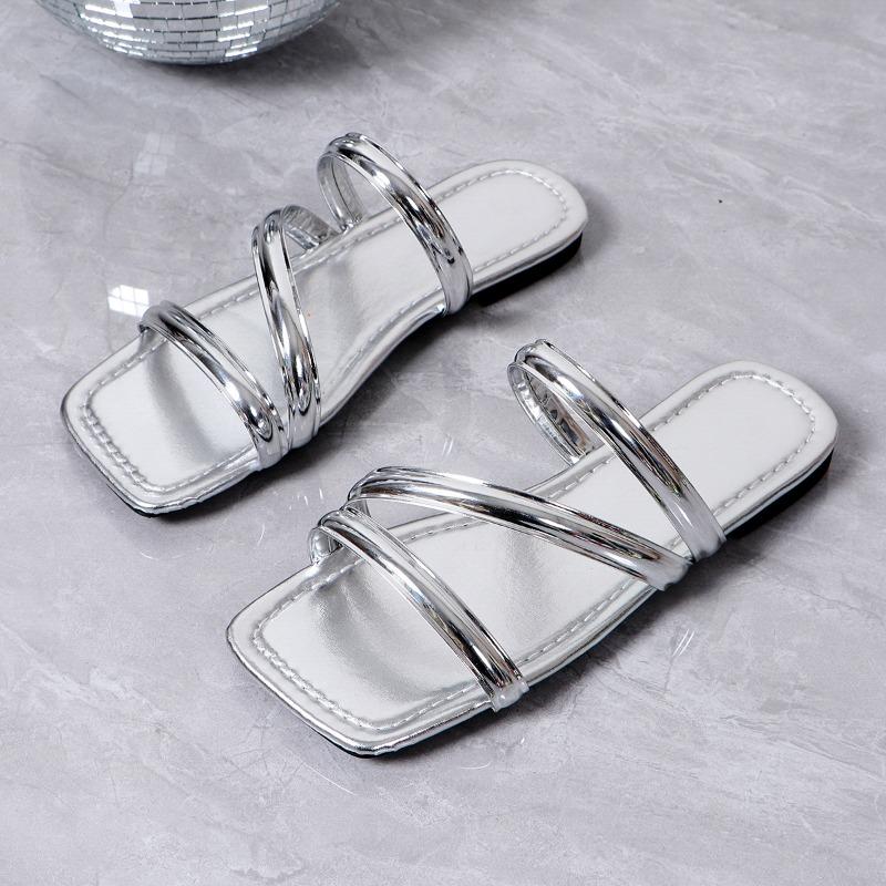 

Модные женские модные балетки Летние новые с квадратным носком, с мелким вырезом, с открытым носком, на тонкой подошве, противоскользящие износостойкие шлепанцы 36