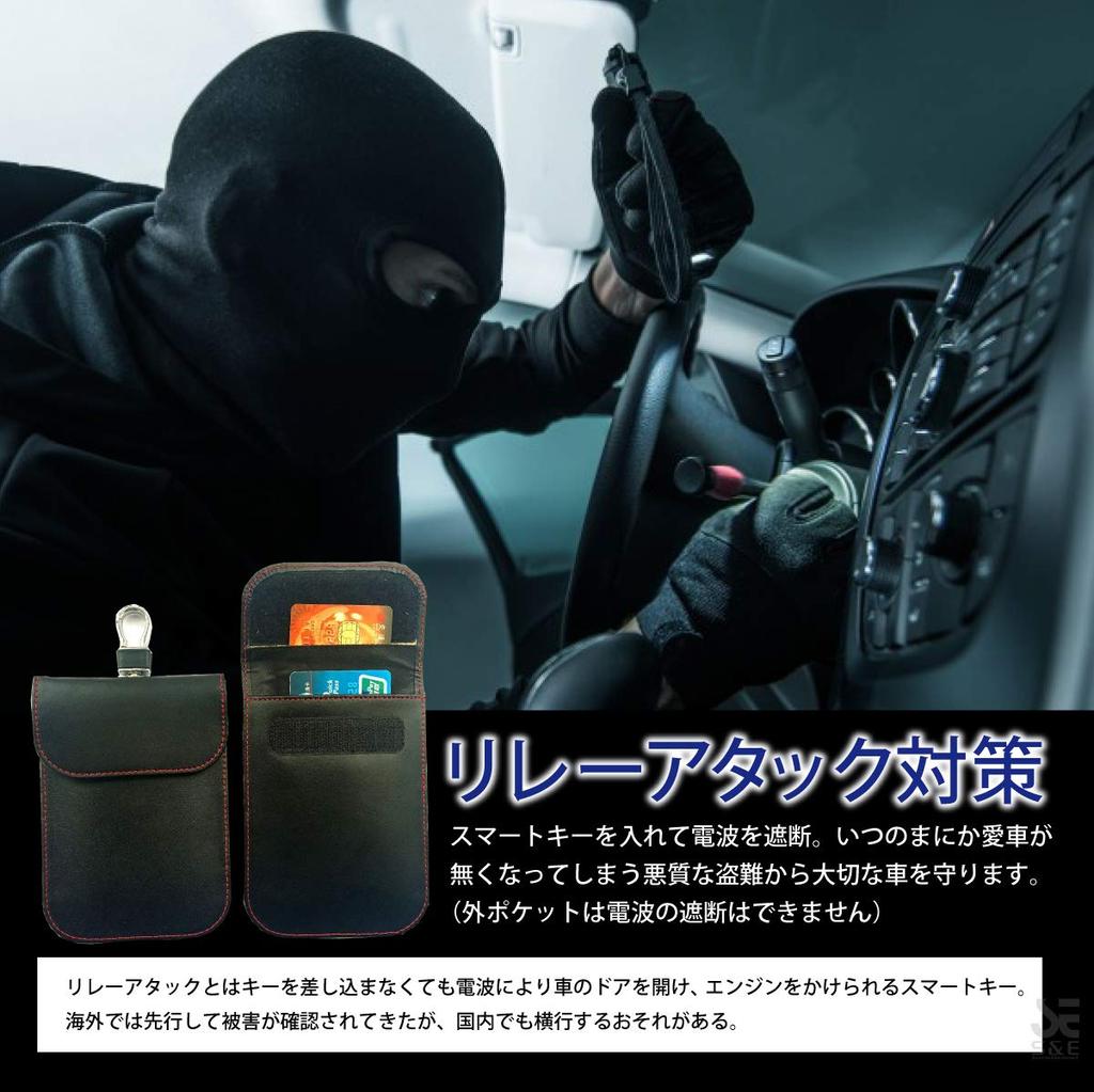 (1) S&E Relay Attack Countermeasure Radio Wave Blocking Key Case Skimming Prevention Wallet Carbon Style Drive Spare Key (1)