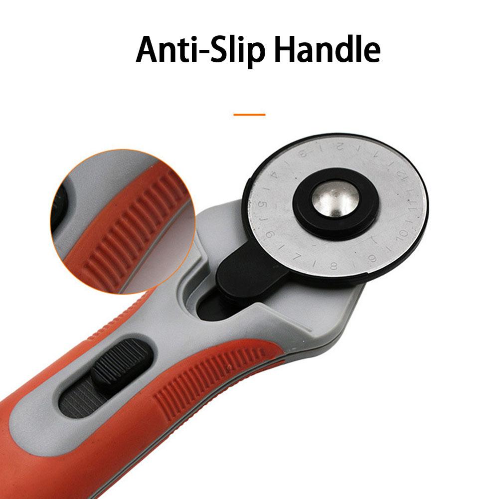 45mm Patchwork Roller Wheel Round Knife Tailor Cutter Rolling Cutter Safety Slide