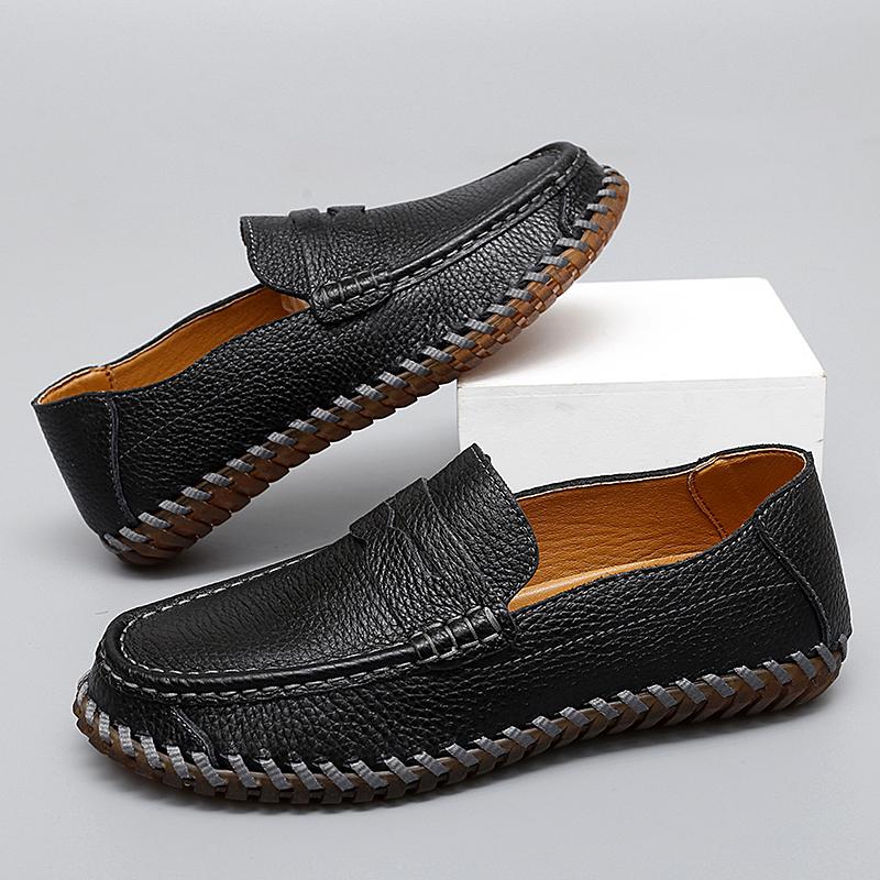 Good Quality Leather Shoes For Men 2026 Slip On Loafers Men Comfortable Casual Sneakers Outdoor Handmade Leather Shoes For Men