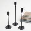 Elegant European Candle Holder Set: Electroplated Three-Piece Metal Ornament for High-End Dining and Wedding Décor.