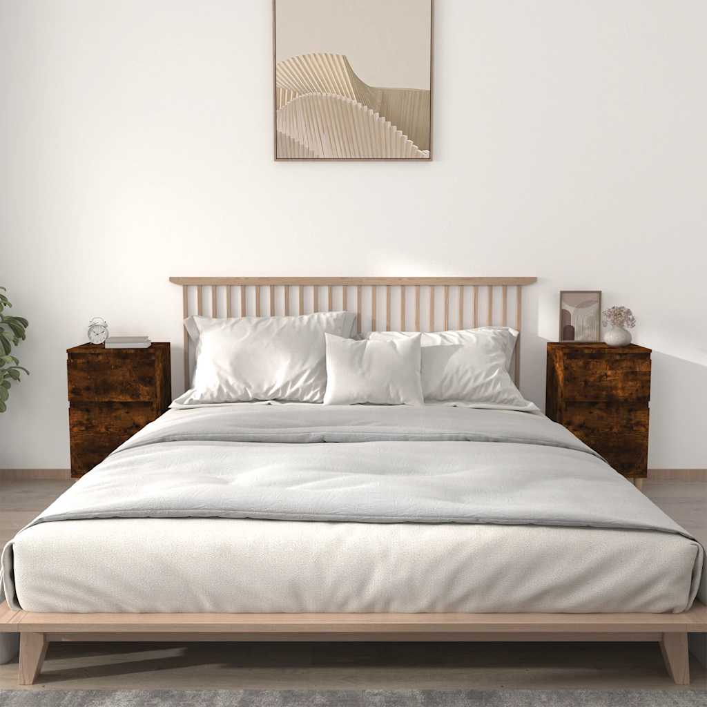 Nightstands 2 Pcs Smoked Oak 40 X 35 X 70 Cm