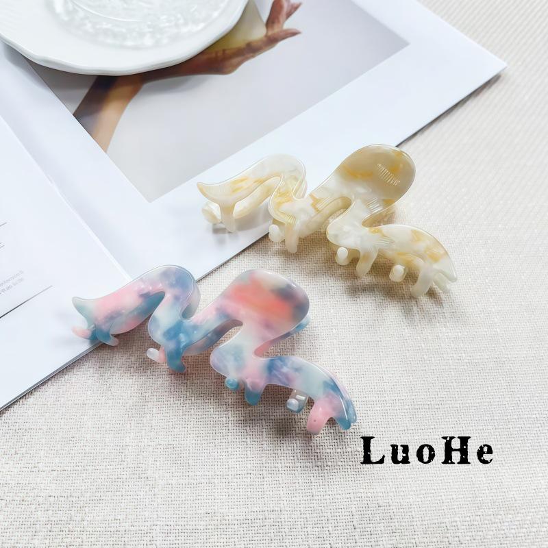 Luxury Large Acetate Wave Claw Clip for Women's Hair