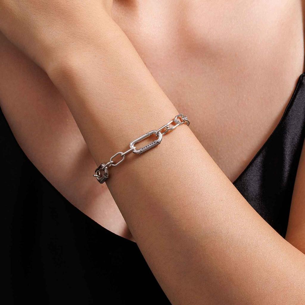 New 925 Silver Bracelet with Diamond Clasp Beaded Charm DIY Jewelry for Women Perfect Holiday Gift