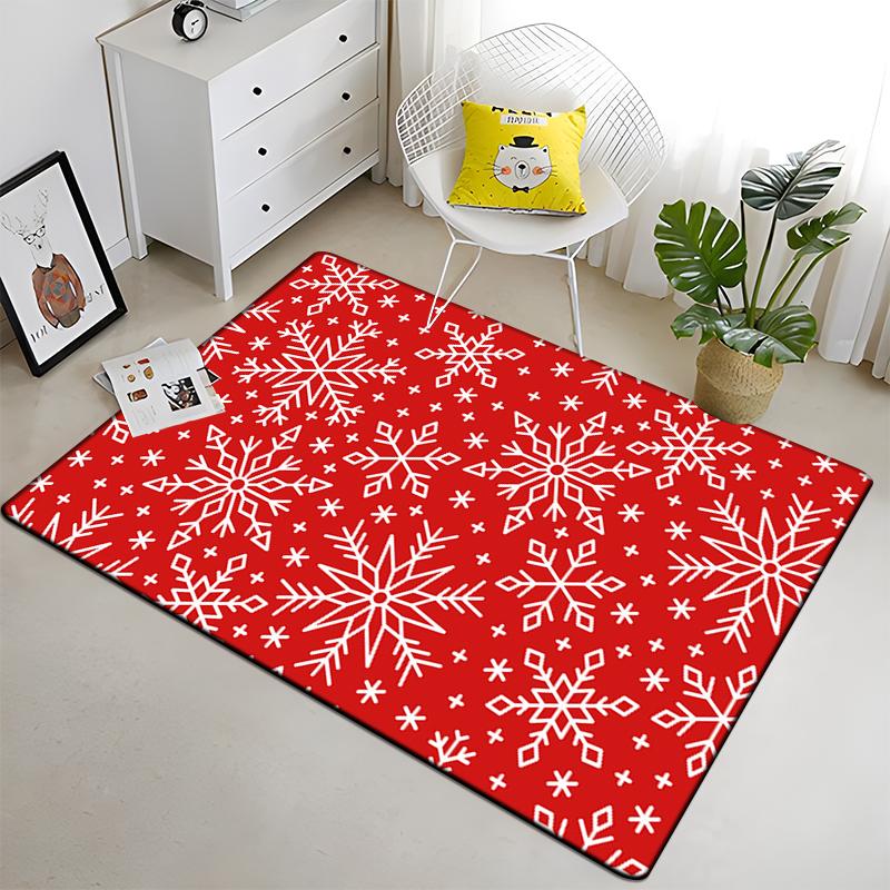 Snowflake Christmas Gift Afire In Winter Printed Carpet for Living Room Large Area Rug Soft Mat E-sports Chair Carpets Alfombra