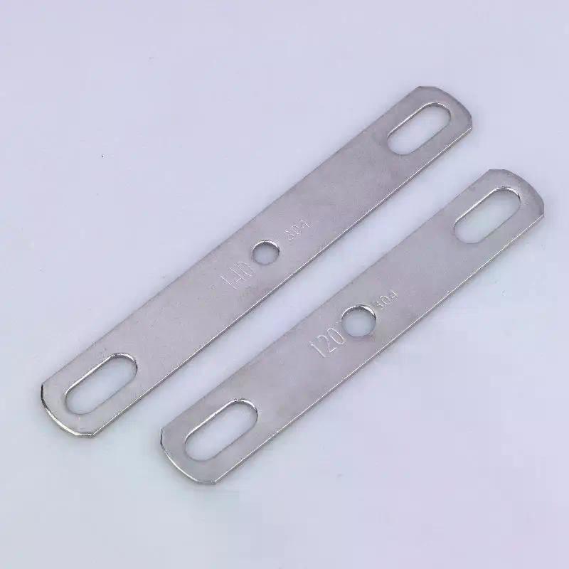 304 Stainless Steel Double Hole Metal Straight Plate Thickened Flat Gasket With Holes Blocking Plate Bolt Accessories