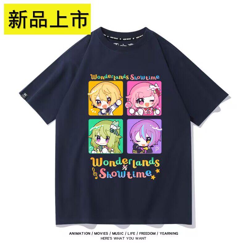 World Plan Colorful Stage Hatsune Miku Surrounding Tianma Si Pure Cotton Printed New Fashion Trend Unisexs and Womens Tshirt
