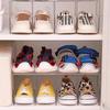1Pcs 4 compartments transparent shoe rack, acrylic shoe storage rack, no need for electricity, suitable for various room types