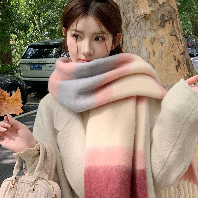 Soft Scarf Winter Cashmere Scarf Women'S Warm Cashmere Blanket Scarf Women'S Shawl Thick Square Scarf
