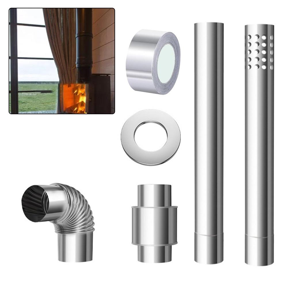 DIY Installation Friendly Stainless Steel Flue Stove Pipe Kit Designed to Prevent Backdrafts and Enhance Functionality