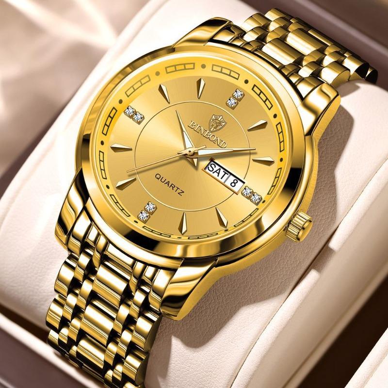 New waterproof business style men's watch luminous calendar men's sports high-end domineering stainless steel watch