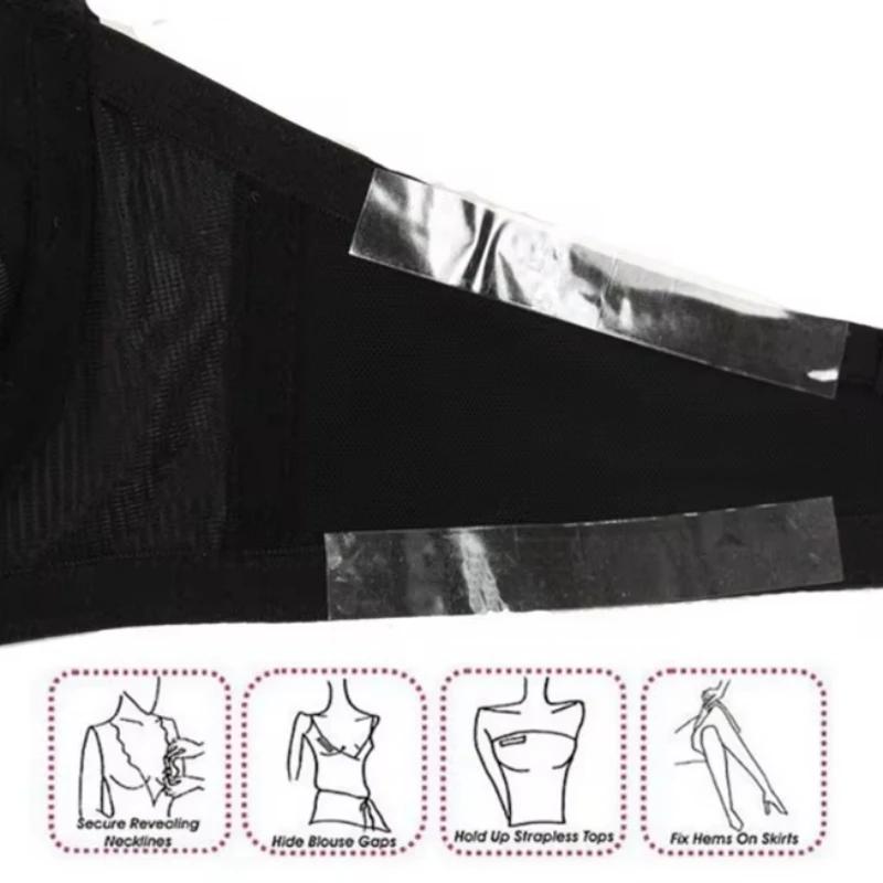 Double Sided Body Tape Self-Adhesive Bra Clothes Dress Blouse Secret Sticker Clear Lingerie Tape Anti-naked Invisible Chest Patch