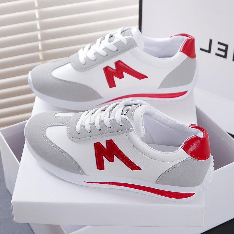 

22 autumn new thick-soled Forrest Gump shoes leather surface casual shoes ins tide student running shoes tide 35 красный