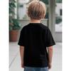 European sizes Boys Punk Rock Skull Graphic T-Shirt- Black with Orange Accents, Short Sleeve Crew Neck Casual Top