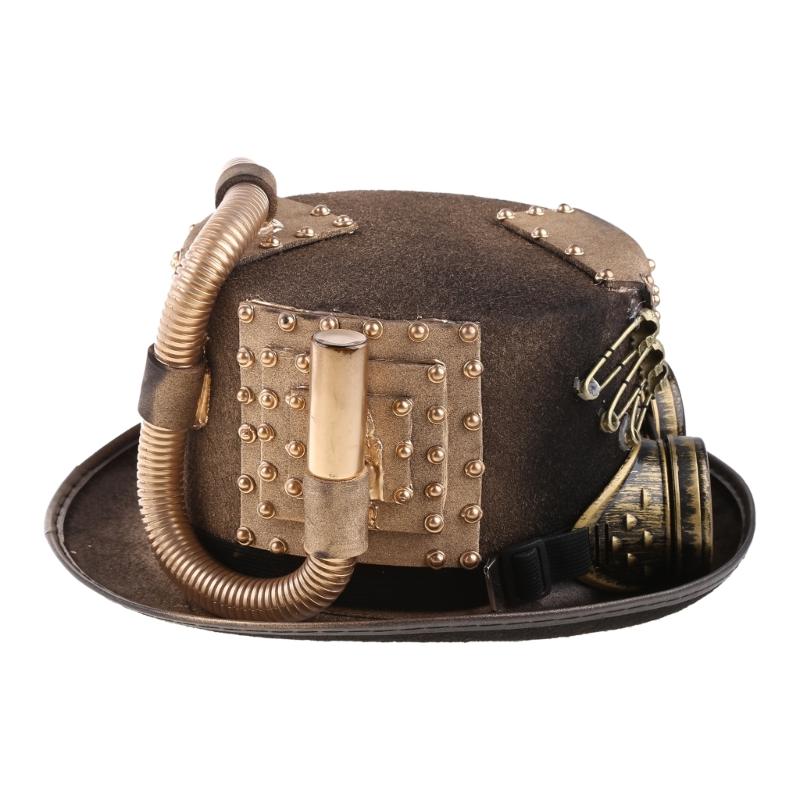 Gay Top Hat Steampunk Top Hat With Goggles Black Halloween Top Hat Carnival
