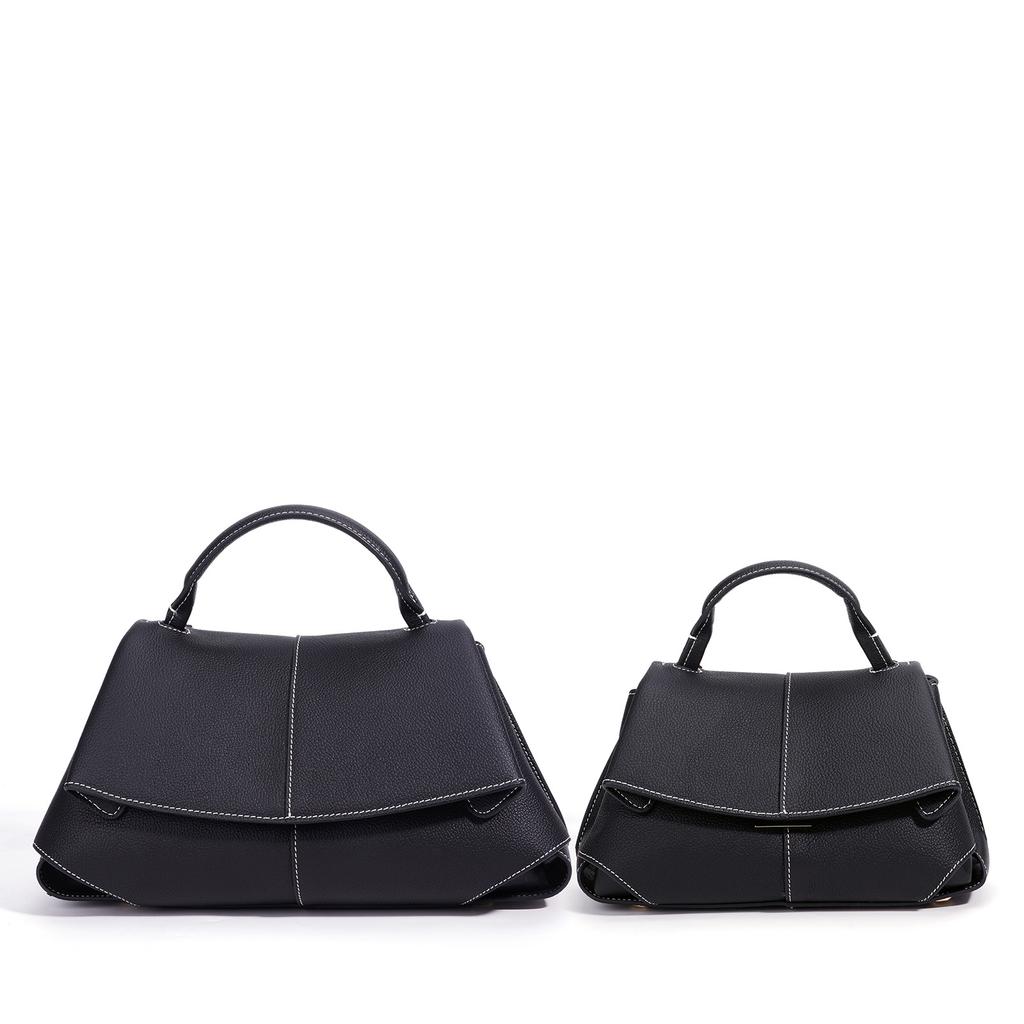Elegant Commuter Clutch Bag, Genuine Leather Handbag, Large and Small Pleated Bags, High-end Simple Crossbody Bag