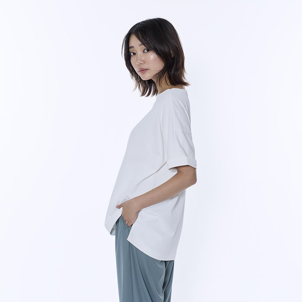Short Sweat Stain Heat Shielding Go To by B2MAB230 Marshmallow White [Mizuno] Anti-Sweat T-shirt, Sleeve, Control, Transparent, Women's