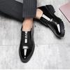 Man Patent PU Leather Splicing Men Elevator Shoes 4/7/9 CM Height Increase Lift Men Formal Oxford Shoes for Business Wedding
