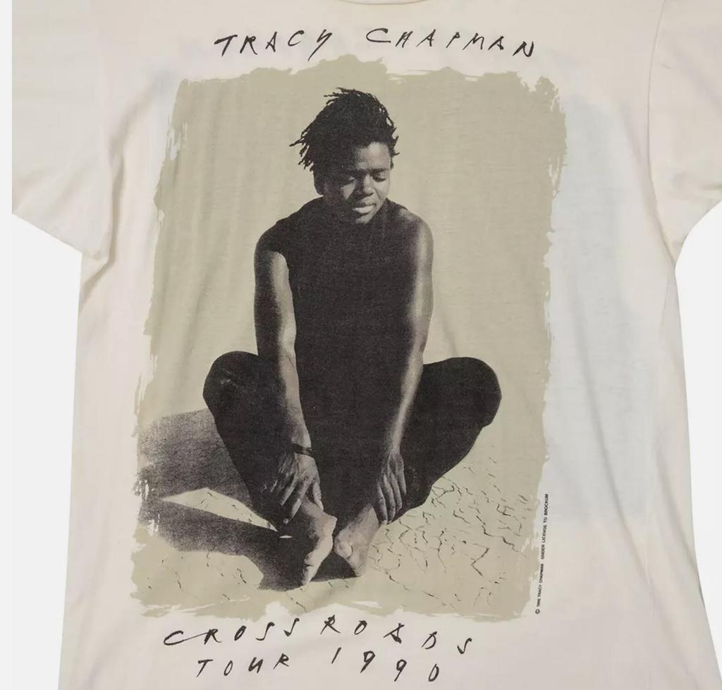 90s Tracy Chapman Crossroads Short Sleeve Cotton White All Size Shirt KH1099