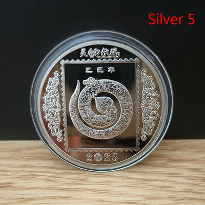 2025  Year Of The Snake Commemorative Coins Chinese Zodiac Medals 3D Relief Coins Collectibles  Year Coins