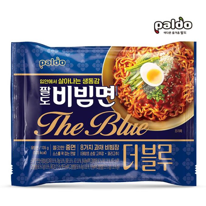 Paldo Bibim Men The Blue 135g x 4 Korean Spicy Cold Noodles