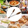 Tongs For Cooking 11.8 Inch Non-Stick Locking Utensil Wooden Food Serving Tongs For Cooking Salad Food BBQ Grill Bread Toast